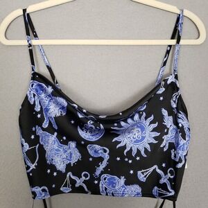 Forever 21‎ Zodiac Crop Top Black Blue Celestial Festival Witchy Rave Size S NWT